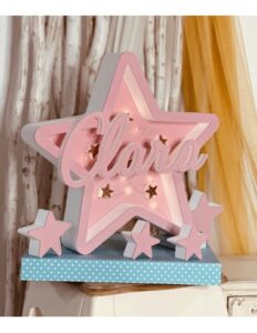 corcho cajón de luz en forma de estrella. personalizado.