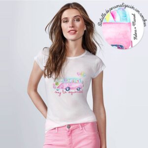 Camiseta para boda. Furgo Happy. Blanca. Varias tallas.