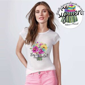 Camiseta para boda. Ramo. Personalizable. Blanca. Varias tallas.