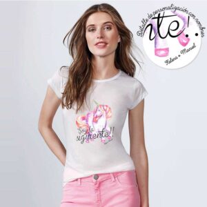 Camiseta para boda. Unicornio. Personalizable. Blanca. Varias tallas.