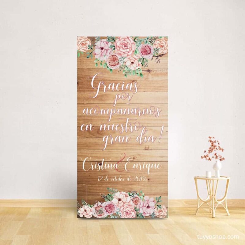 Cartel bienvenida boda. Modelo Córdoba. 70x140cm. Personalizable. cartel bienvenida boda modelo cordoba 1