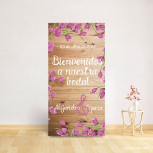 Cartel personalizado para boda. Modelo flechas. 140x70cm