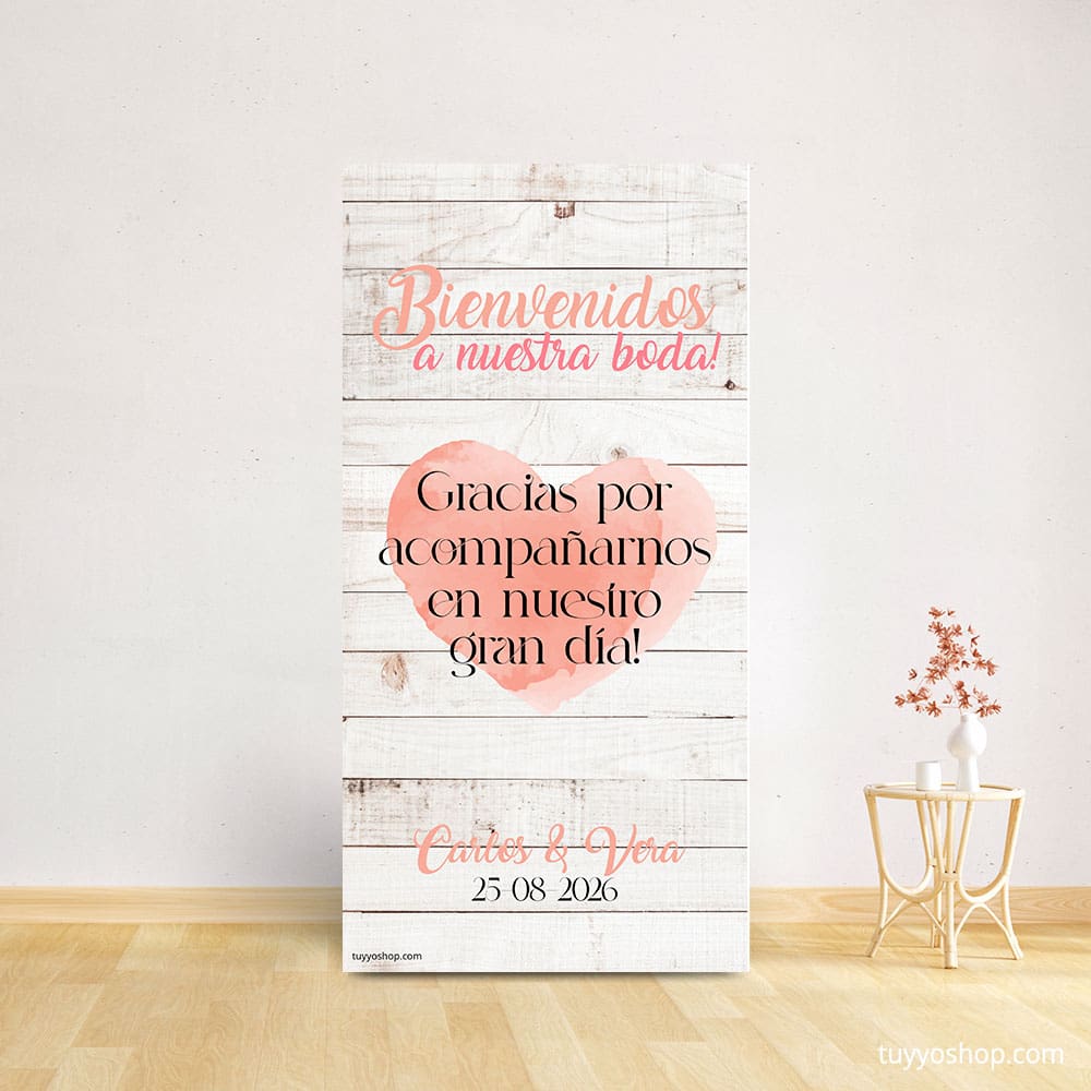 Cartel para Casamiento Personalizado - Bienvenidos - 70x100 cm » RotulArte