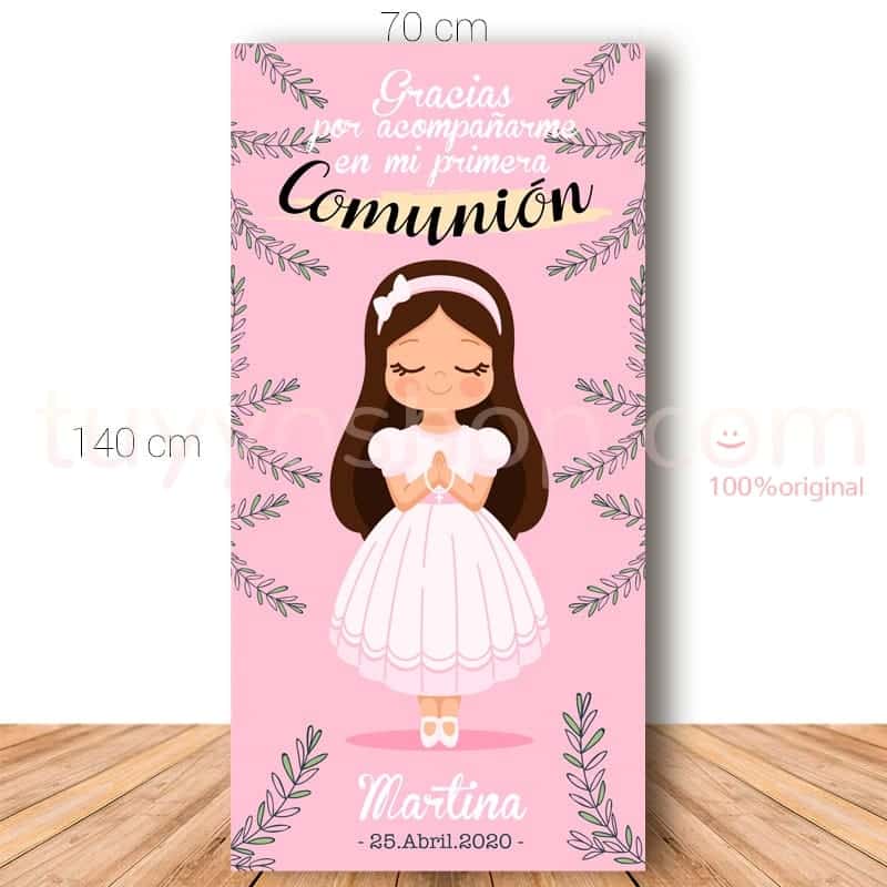 Cartel Bienvenida Comunión Niña TikTok 