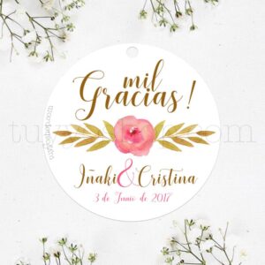 etiqueta para regalos de boda, modelo espigas