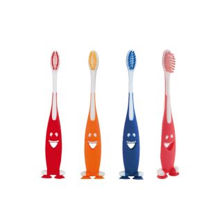 Cepillo de dientes para niños. 4 colores diferentes. Con ventosa.