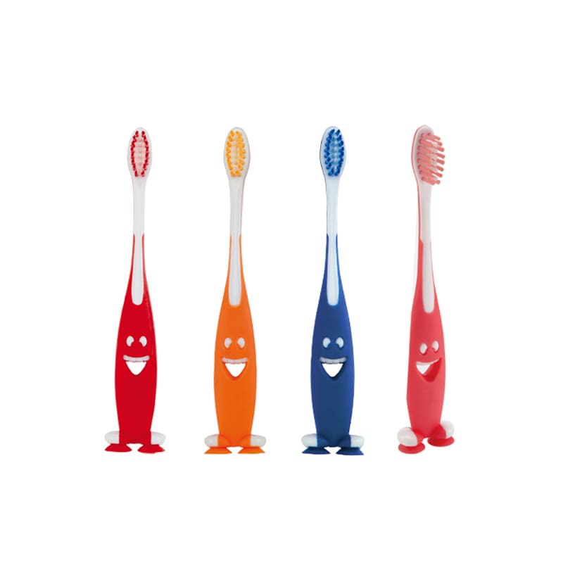 Cepillo de dientes para niños. 4 colores diferentes. Con ventosa.