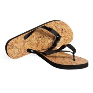 Chanclas nature suela efecto corcho, tira pvc, negras, varias tallas.