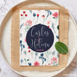 Invitación para boda modelo Petunia, elegante y floral