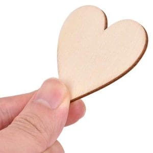 Pack 50 corazones de madera, especial bodas, varios tamaños, opción de personalizarlos