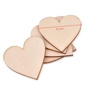 Pack 50 corazones de madera, especial bodas, varios tamaños, opción de personalizarlos