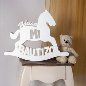 Corcho caballito para bautizo, personalizado