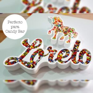 Corcho para candybar. Personalizado. Modelo Unicornio