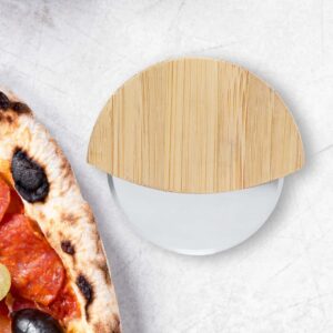 Cortapizzas de bambú sin personalización