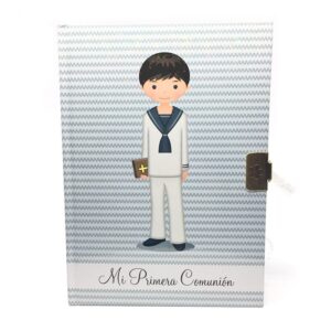 Diario con candado. Mi primera comunión. Chicos. 3 modelos.