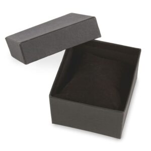 Caja para reloj en color negra. Almohadilla interior. 8.70 x 8.10 x 5.40 cm