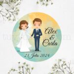 Etiqueta de boda Vivan los Novios