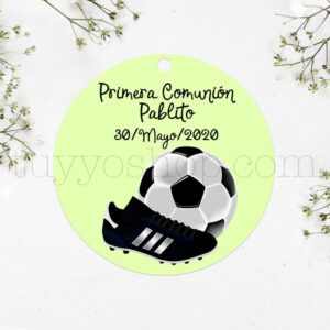 Etiqueta de comunión, diseño fútbol