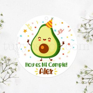 Etiqueta de cumpleaños Aguacate