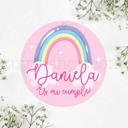 Etiqueta de cumpleaños Arcoíris