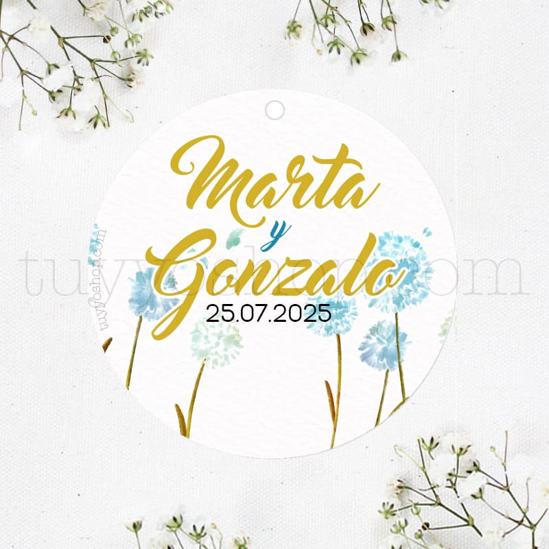 Sello de Boda personalizado Diente León