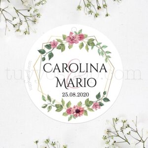 Etiquetas personalizadas para celebraciones, pegatinas de boda