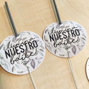 Bodas etiqueta redonda para bengala ilumina3