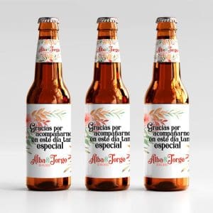 Bodas etiquetas para cervezas personalizadas floral
