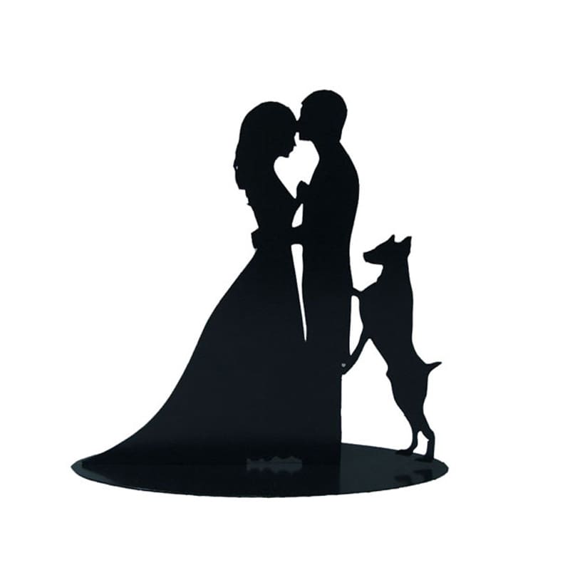 figura metálica pastel de boda, modelo mascota