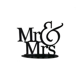 figura metálica para pastel de boda, modelo mr&mrs