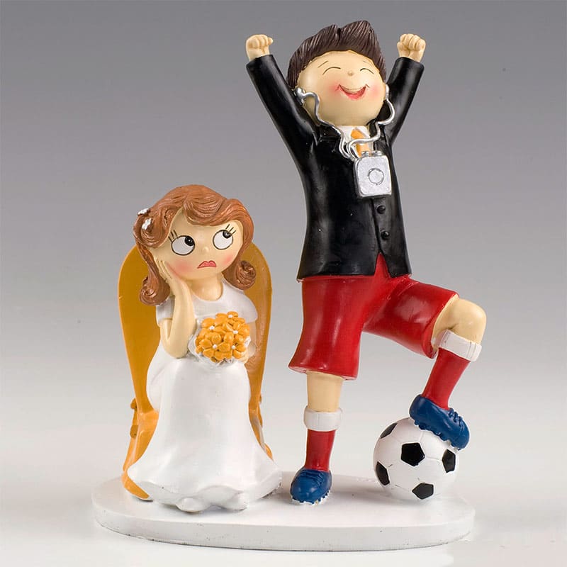 Figura para pastel de boda, modelo fútbol