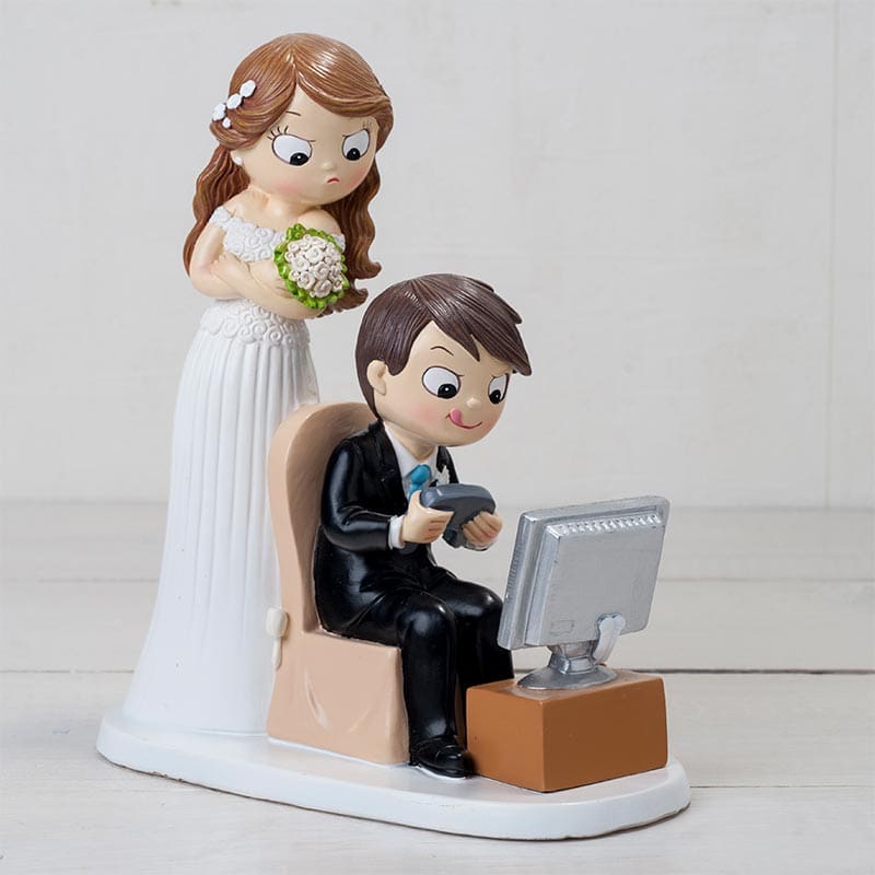 Figura para pastel de boda, modelo "Videojuegos". 21cm