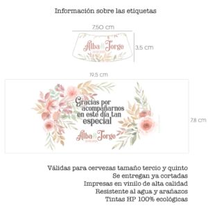 Etiqueta personalizada para cerveza. Modelo primavera.