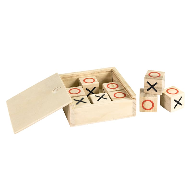 Juego de 3 en raya de madera personalizado modelo comunión niña juego 3 en raya de madera presentado en caja