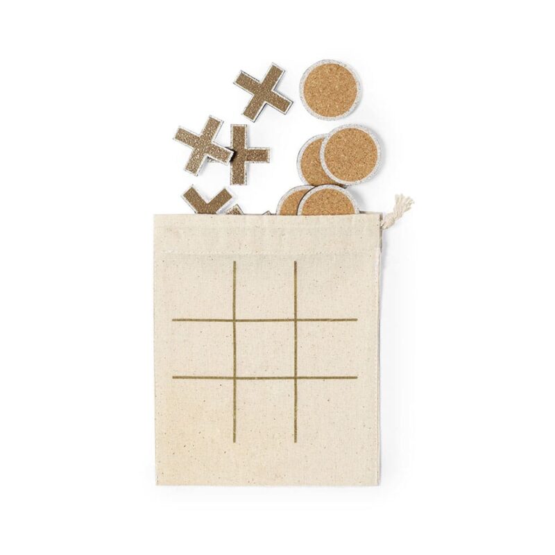 Juego Tres en Raya de Corcho Natural para Bodas - Diversión Elegante para tus Invitados juego tres en raya en algodon4