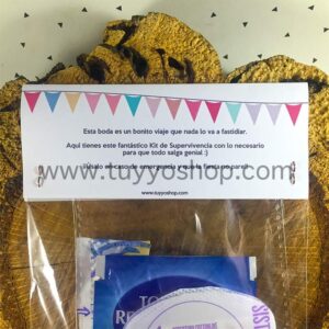 Kit de supervivencia para bodas modelo banderas