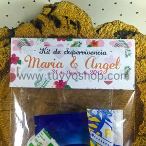 Kit de supervivencia para bodas modelo Hawai