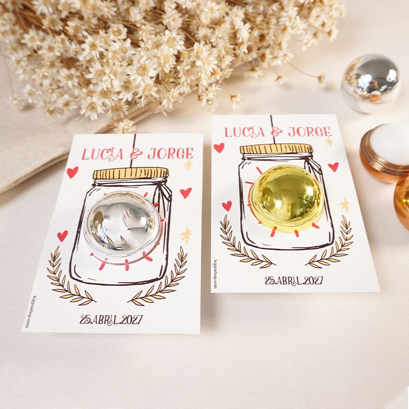 Labial para Boda con tarjeta personalizada Bottle