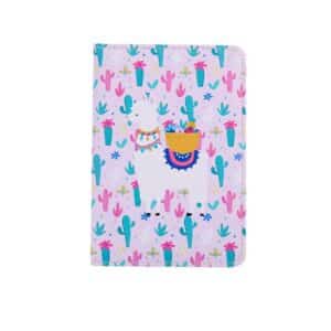 Libreta con cierre. Estampado floral y diseño de llama. 4 colores.