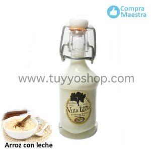 Licor de orujo para boda Villa Lucía, modelo sifón en sabor arroz con leche
