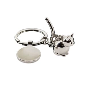 Llavero metálico para boda. Gatito. Incluye chapita.
