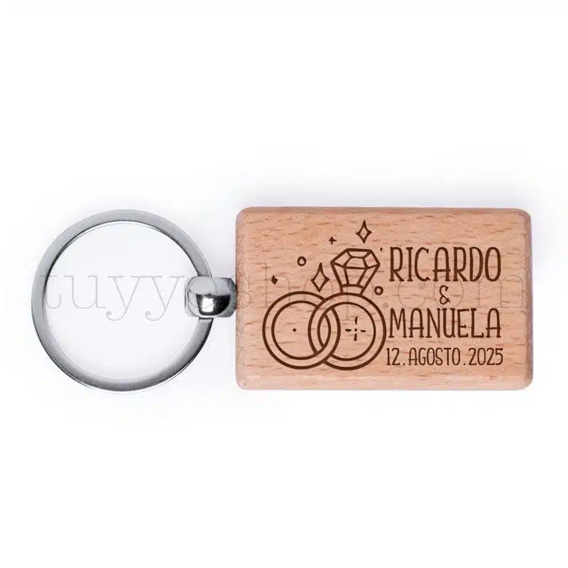 Promotech Porte-Clés En Bois Gravé Au Laser À La Main Tigre Dans L'Herbe, Bois Naturel, W5L5