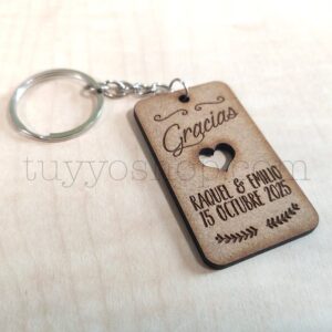 Llavero personalizado para boda, DM, gracias, 5,5x3cm