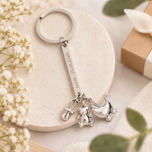 llavero para bautizo. personalizable. charms. baby