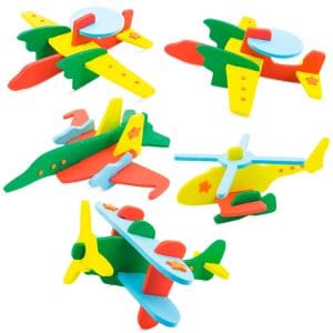 Lote 5 aviones goma eva varios colores