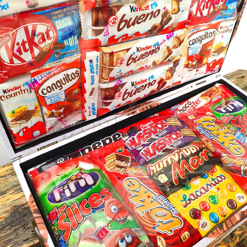 Caja/Cofre para regalo, chocolates Kinder. Formato mediano