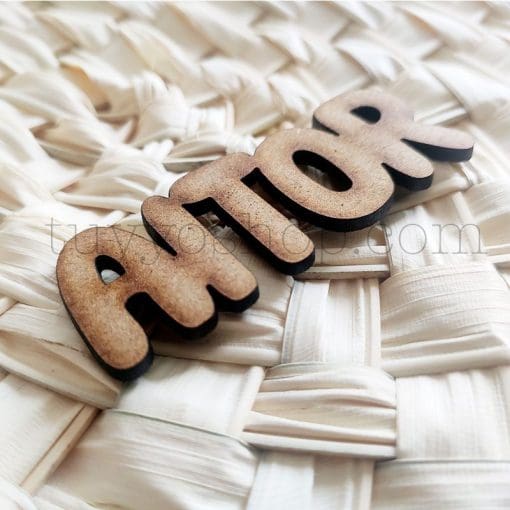 Nombres marcasitios en madera para boda, 3mm, personalizables, informal