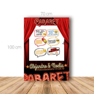 Marco para boda. 70x100cm. Modelo Cabaret. Personalizable. Incluye 6 carteles.