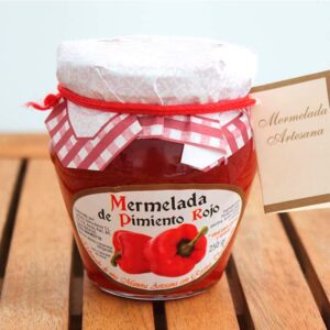 Mermelada para boda. Cristal. Sabor pimiento rojo. Tapa de papel. 125gr o 250gr.