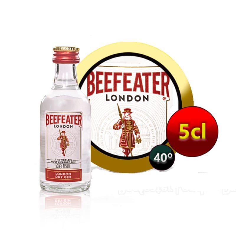 Mini botella ginebra Beefeater. 5c